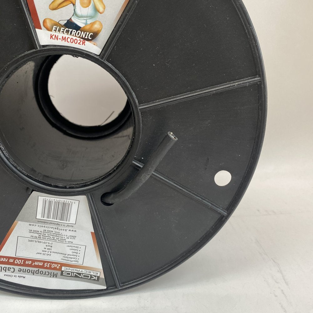 König Electronic KN-MC002R 100m Pro Microphone Cable Audio Reel New