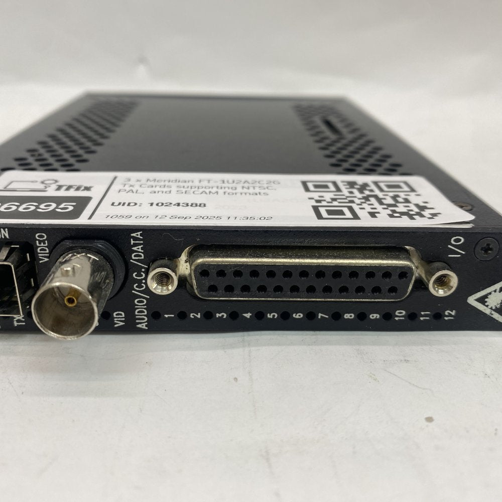 3 x Broadcast Tx Cards NTSC PAL SECAM Compatible Meridian FT-1U2A2C2G