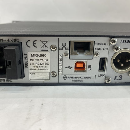 Broadcast Dual True Diversity Receiver Wisycom MRK960 Rack-Mount 4K