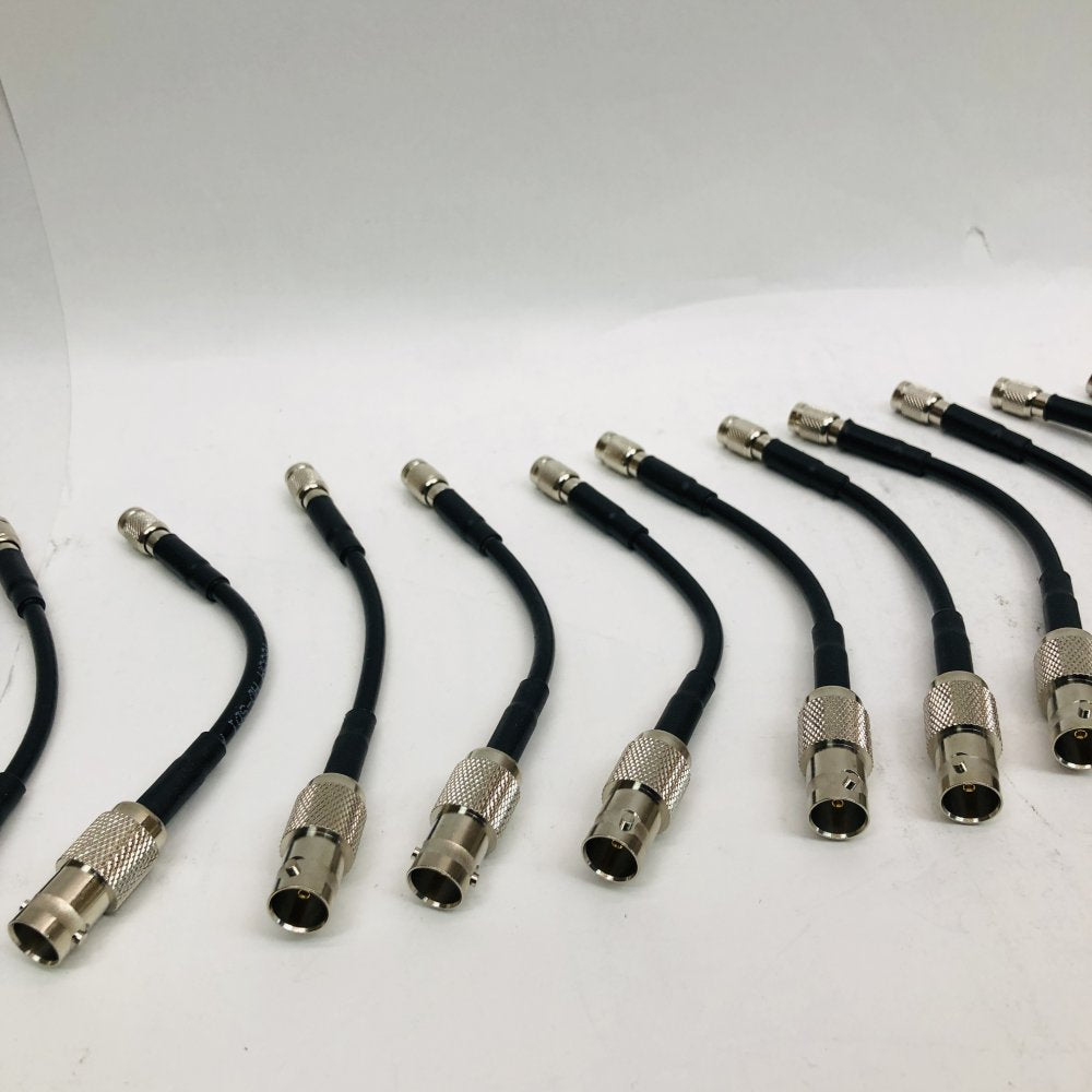 12× Din 1.0/2.3-to-BNC Female High-Durability Coax Adapters / SDI Patch Leads