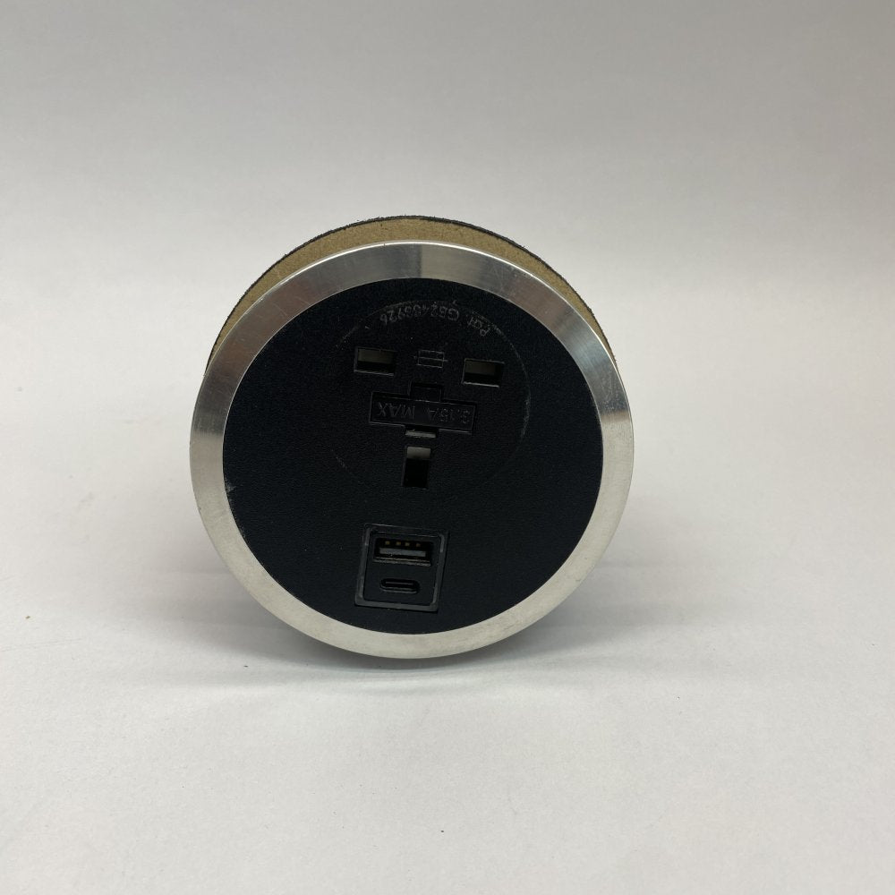 ABL “Port El” In-Desk Power Module UK Socket 13A / USB– Desk Power Outlet Module