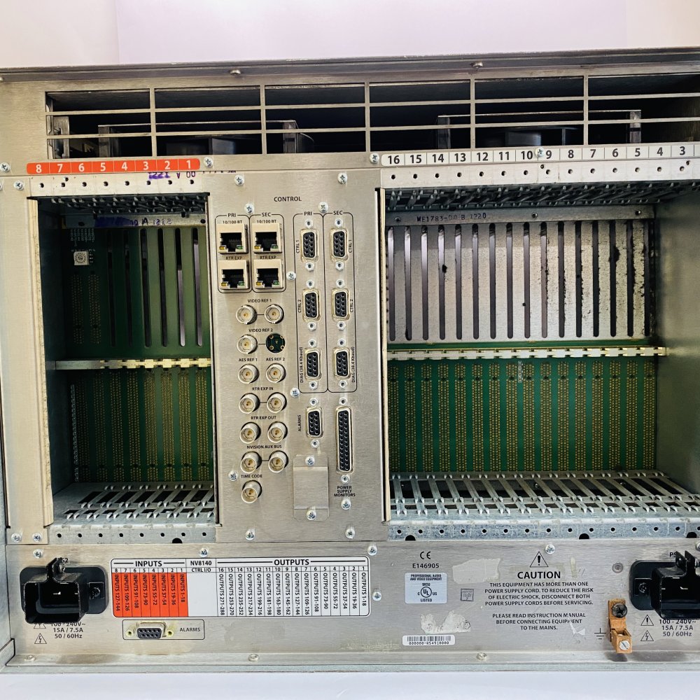 Miranda NVISION NV8140 Router Frame w/ NV8144 Fan Module & Dual PS8300 PSU