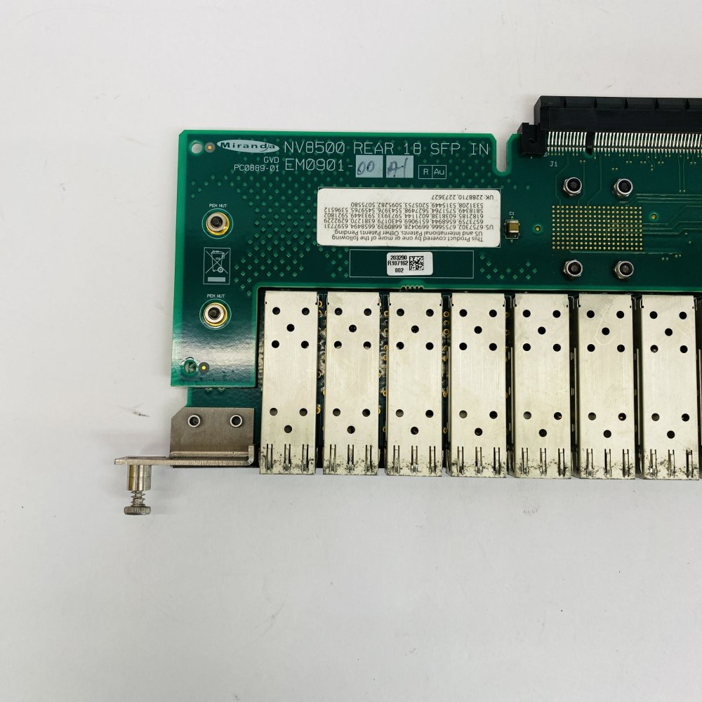 Miranda NV8500 Rear 18-SFP-IN Fiber/Backplane Board EM0901
