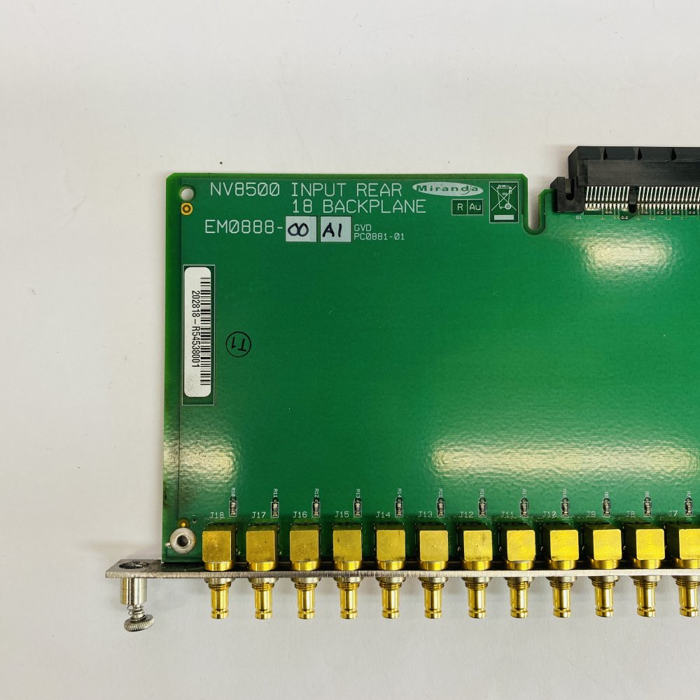 Miranda NV8500 EM0888-00-A1 Input Rear 18 Backplane Coax Board