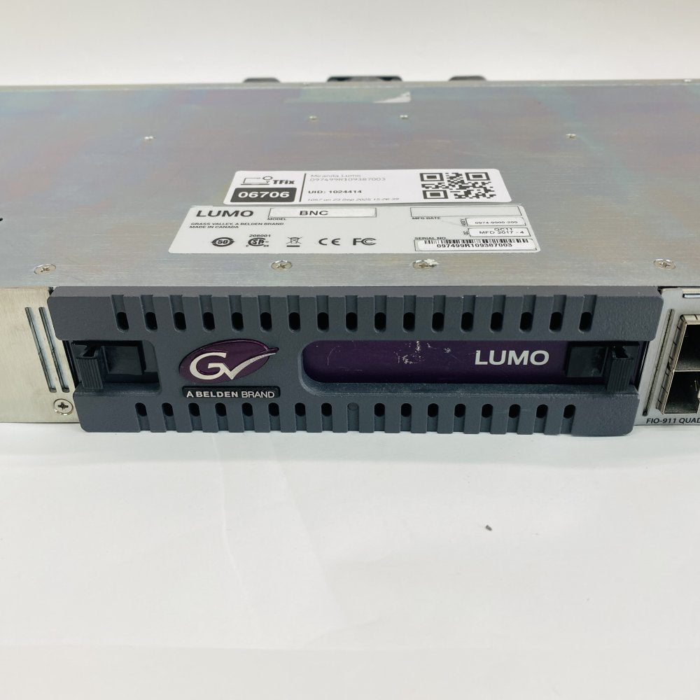 Grass Valley LUMO-BNC 1RU Redundant Power Broadcast Frame Compact Durable