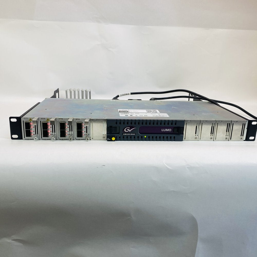 Grass Valley LUMO-BNC Frame + 4× FIO-911 Quad RX/TX Modules