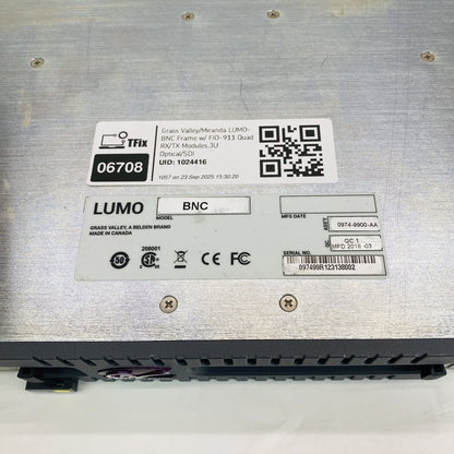 Grass Valley LUMO-BNC Frame 4x FIO-911 RX TX Modules 4K Broadcast