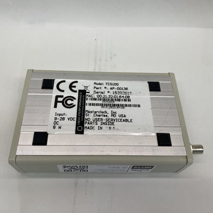 Masterclock TCG100 NTP Timecode Generator Rack-mount Broadcast Device