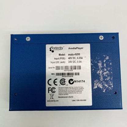 Exterity AvediaPlayer AVPLY‑R9200 IPTV Receiver Set‑Top Box