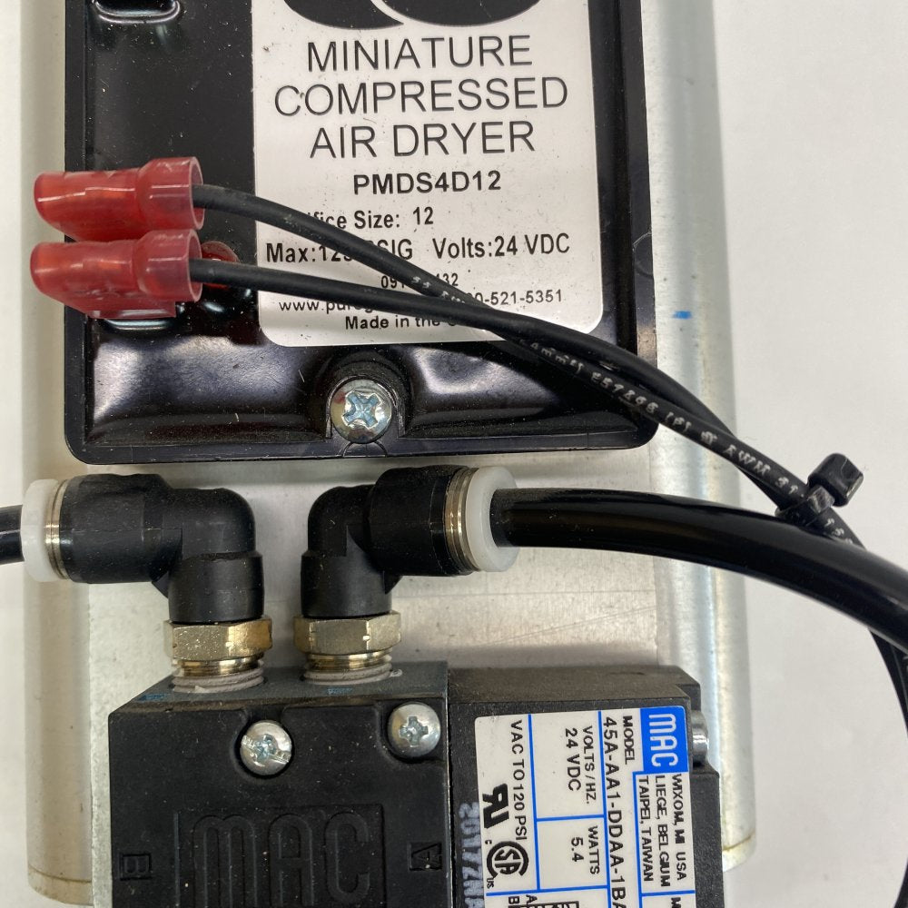 Puregas PMDS4D12 Miniature Compressed Air Dryer + MAC Solenoid Valve