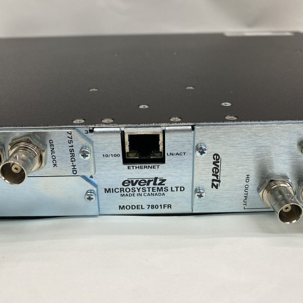 Broadcast Multiframe 7801FR SDI Ethernet Genlock Evertz Rack 2xPS 7801FC
