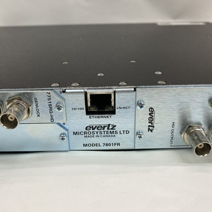 Broadcast Multiframe 7801FR SDI Ethernet Genlock Evertz Rack 2xPS 7801FC