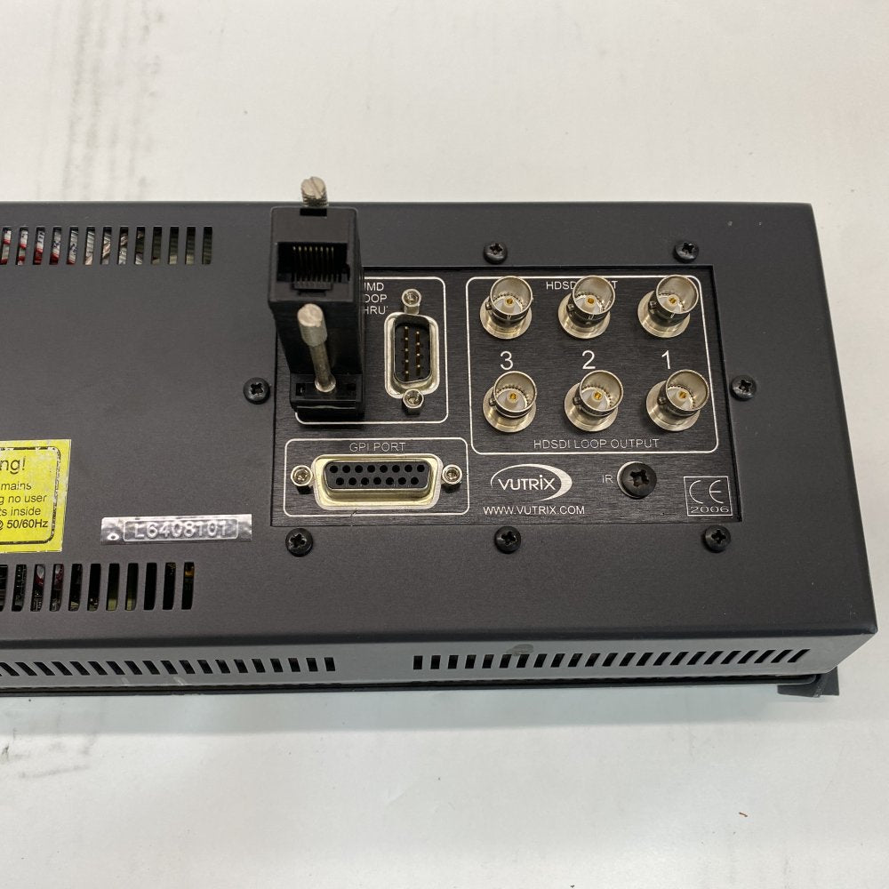 Vutrix 3-Channel HD-SDI Rackmount LCD Monitor Broadcast UK GPI Control