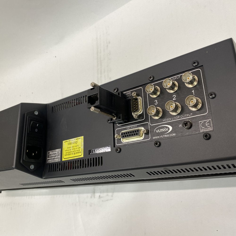 Vutrix 3-Channel HD-SDI Rackmount LCD Monitor Broadcast UK GPI Control