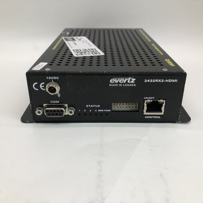 Broadcast HDMI Receiver SDI Fiber Ethernet Evertz 2432RX2-HDMI 1080p