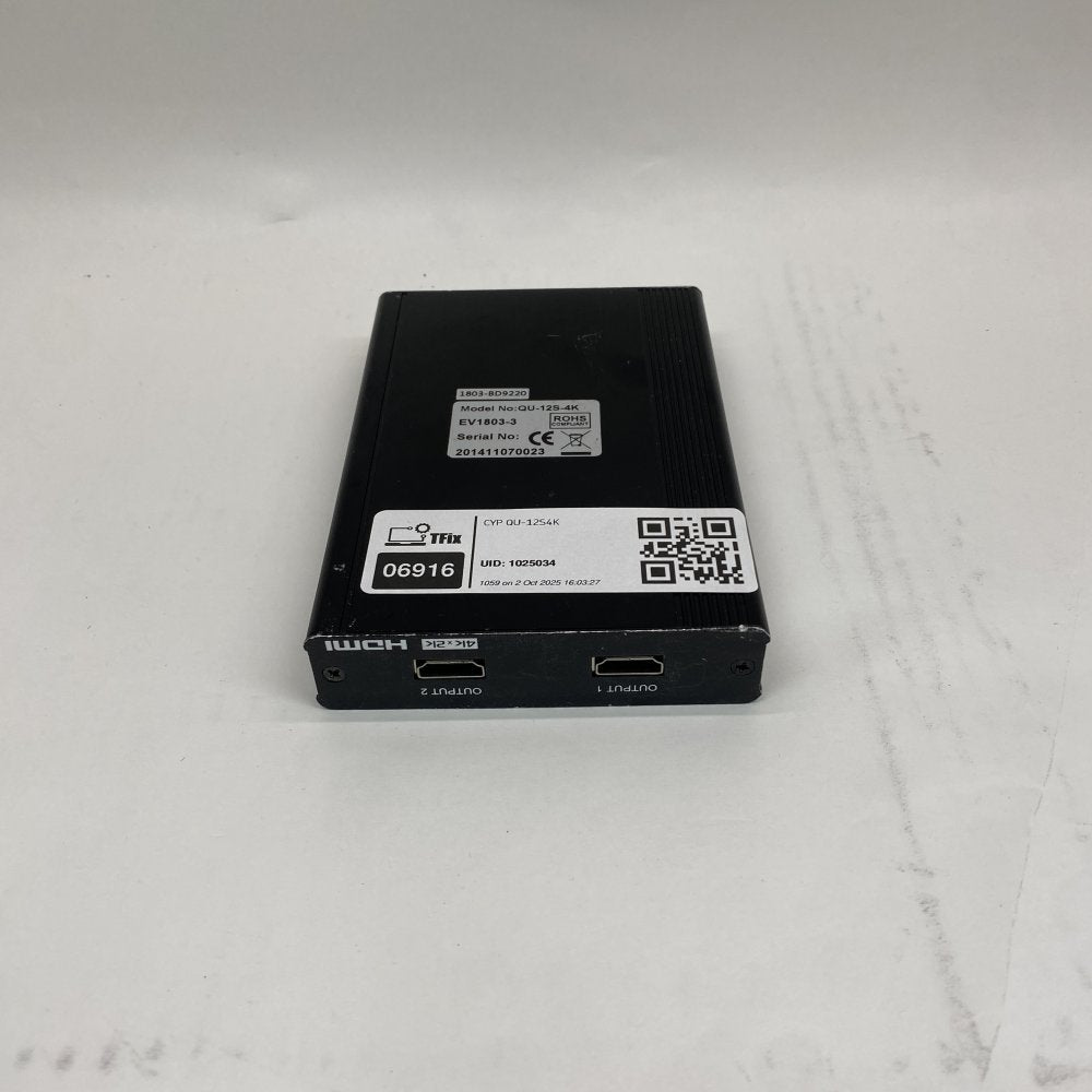 HDMI Splitter 1x2 4Kx2K 3840x2160 CYP QU-12S4K HDMI Input HDMI Outputs DC5V