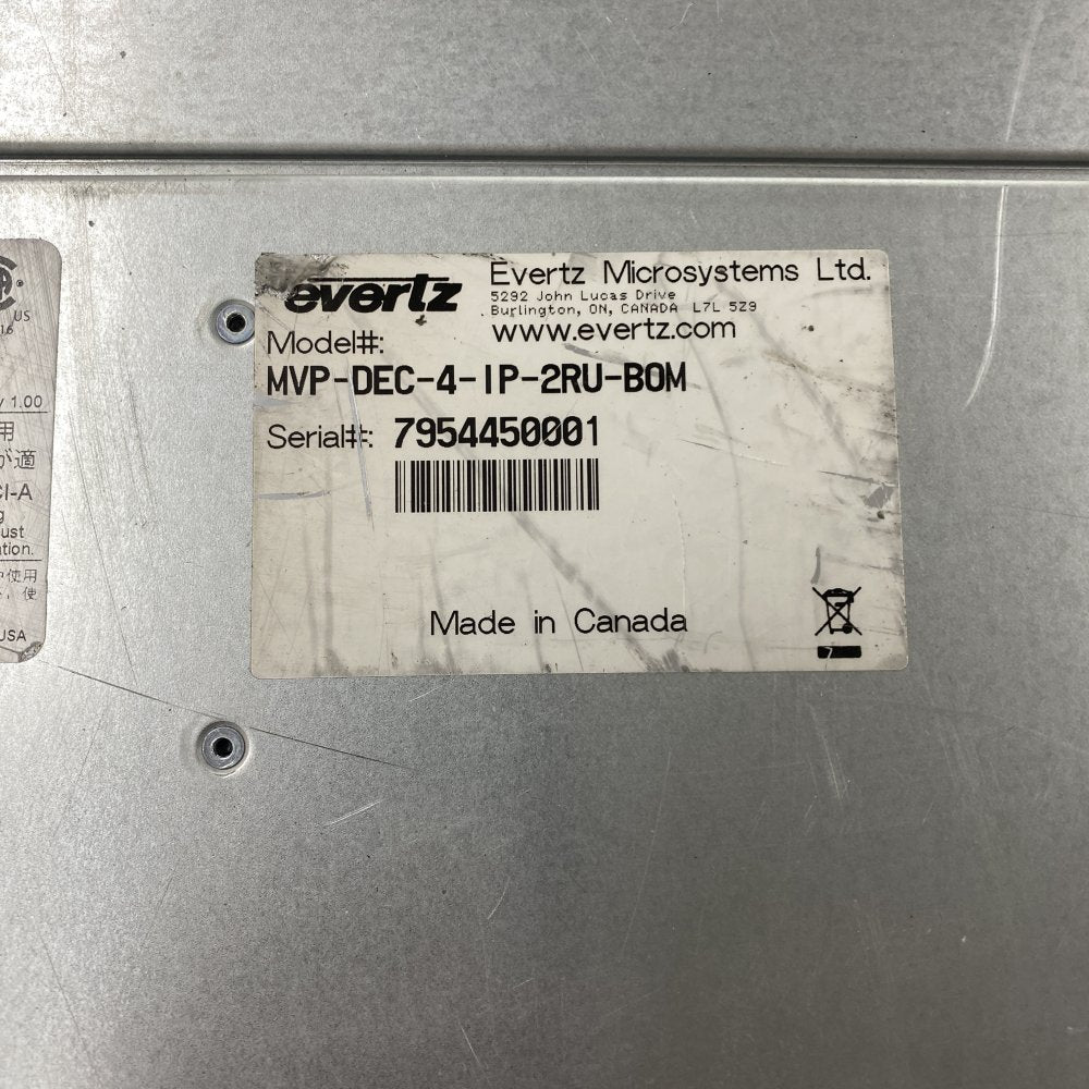 Evertz MVP-DEC-4-IP-2RU Decoder Server Dual Xeon 64GB RAM GTX1070 2U Supermicro