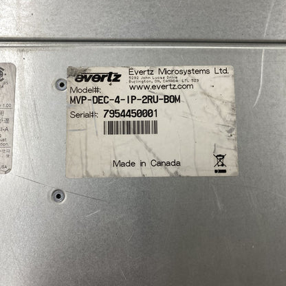 Evertz MVP-DEC-4-IP-2RU Decoder Server Dual Xeon 64GB RAM GTX1070 2U Supermicro