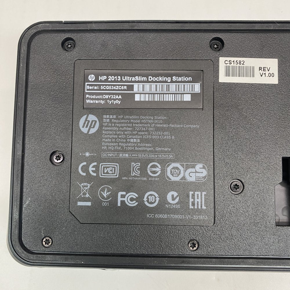 Laptop Docking Station USB DisplayPort VGA Ethernet Audio USB3 HP 2013 UltraSlim