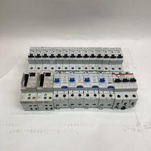 Hager AD810F RCBO, Siemens 5SM3 RCCB, ABB S203, Eaton MCH110/116 MCBs