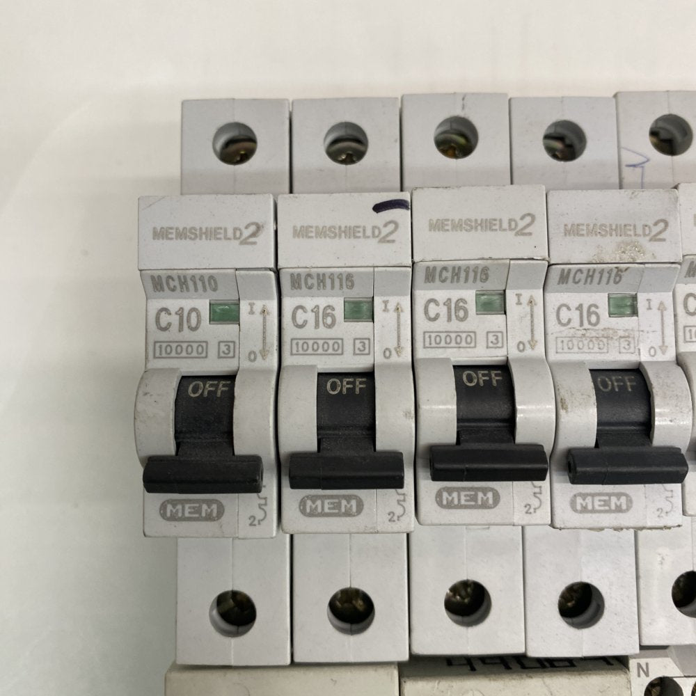 Hager AD810F RCBO, Siemens 5SM3 RCCB, ABB S203, Eaton MCH110/116 MCBs