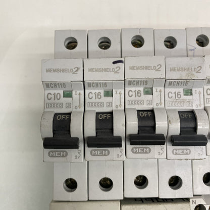 Hager AD810F RCBO, Siemens 5SM3 RCCB, ABB S203, Eaton MCH110/116 MCBs