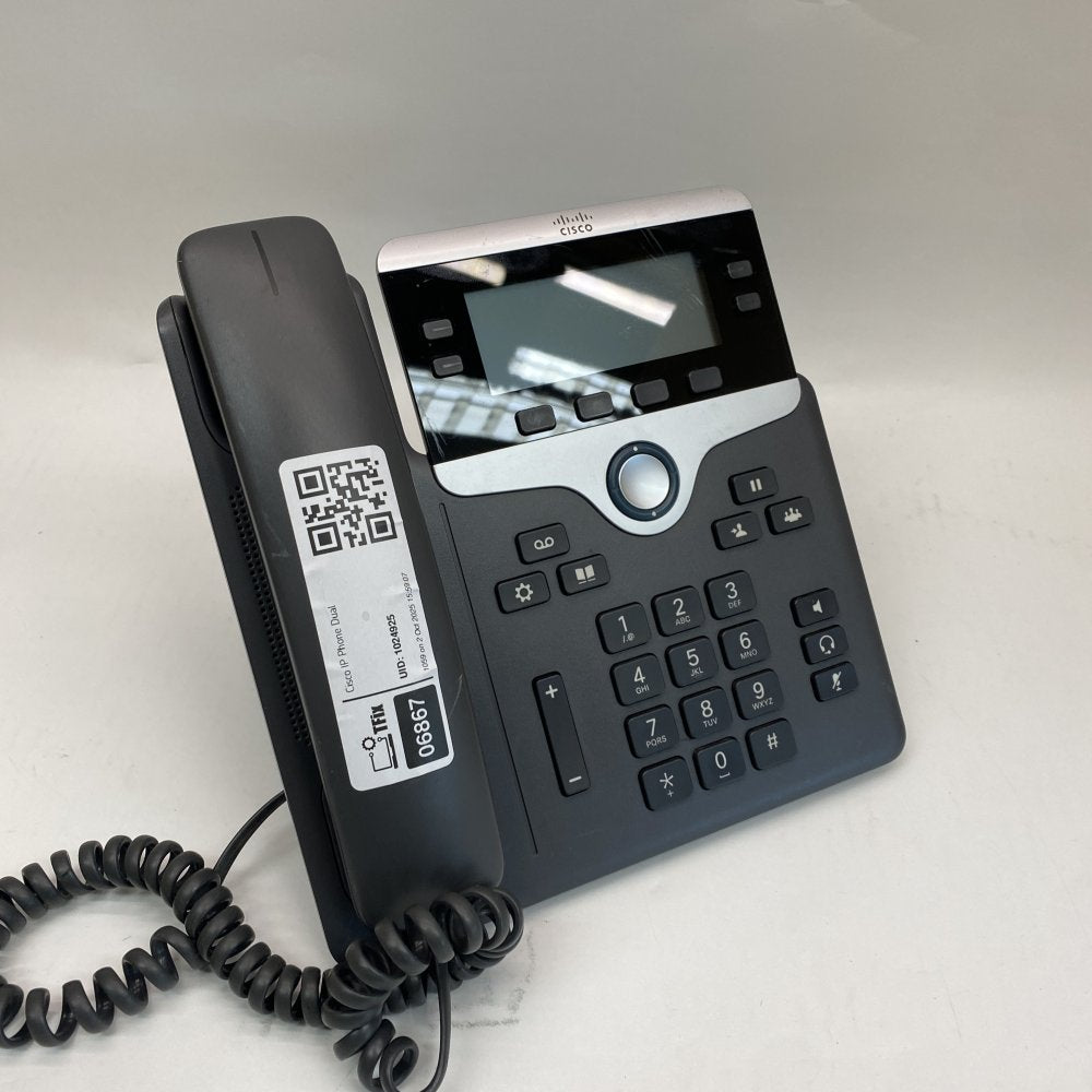Cisco CP-7821 IP Phone 2-Line PoE Gigabit Backlit LCD Headset - Used