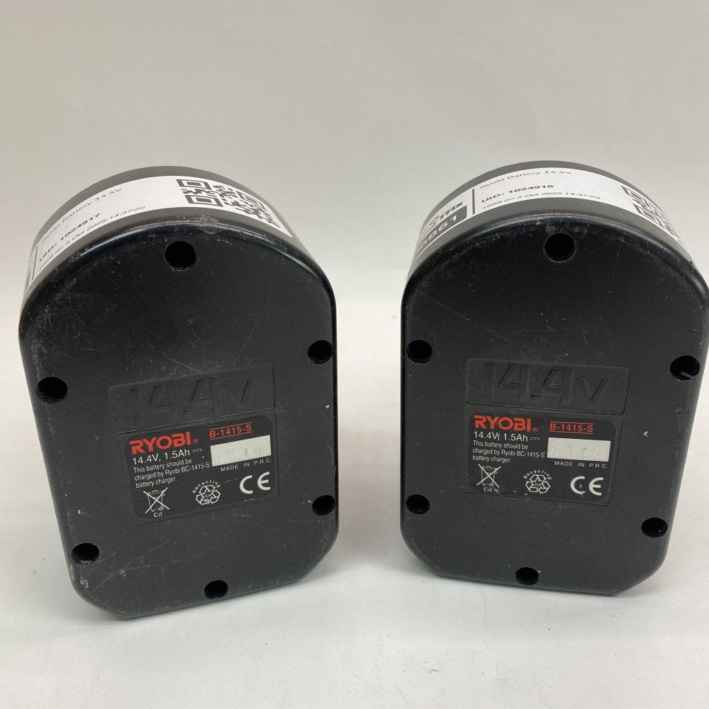 Cordless Drill Battery NiCd 14.4V Ryobi B-1415-S 1.5Ah Rechargeable Set of 2