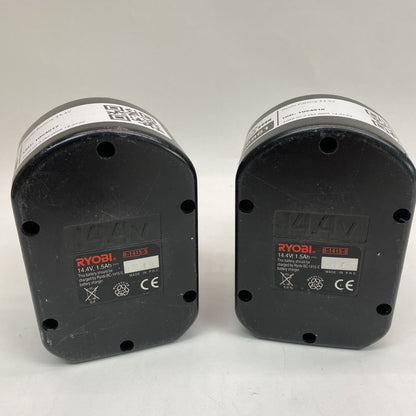 Cordless Drill Battery NiCd 14.4V Ryobi B-1415-S 1.5Ah Rechargeable Set of 2