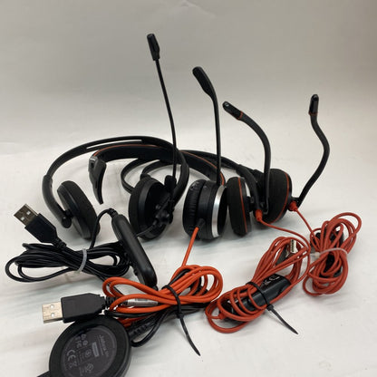 Job Lot Jabra Plantronics USB Headset Noise-Cancelling Boom Mic Bundle