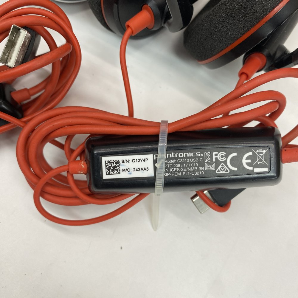 Office Wired Noise Cancelling Headset USB USB-C Jabra Plantronics C3210 Lot 4
