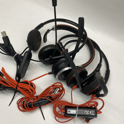 Job Lot Jabra Plantronics USB Headset Noise-Cancelling Boom Mic Bundle
