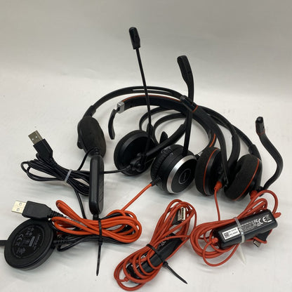 Job Lot Jabra Plantronics USB Headset Noise-Cancelling Boom Mic Bundle