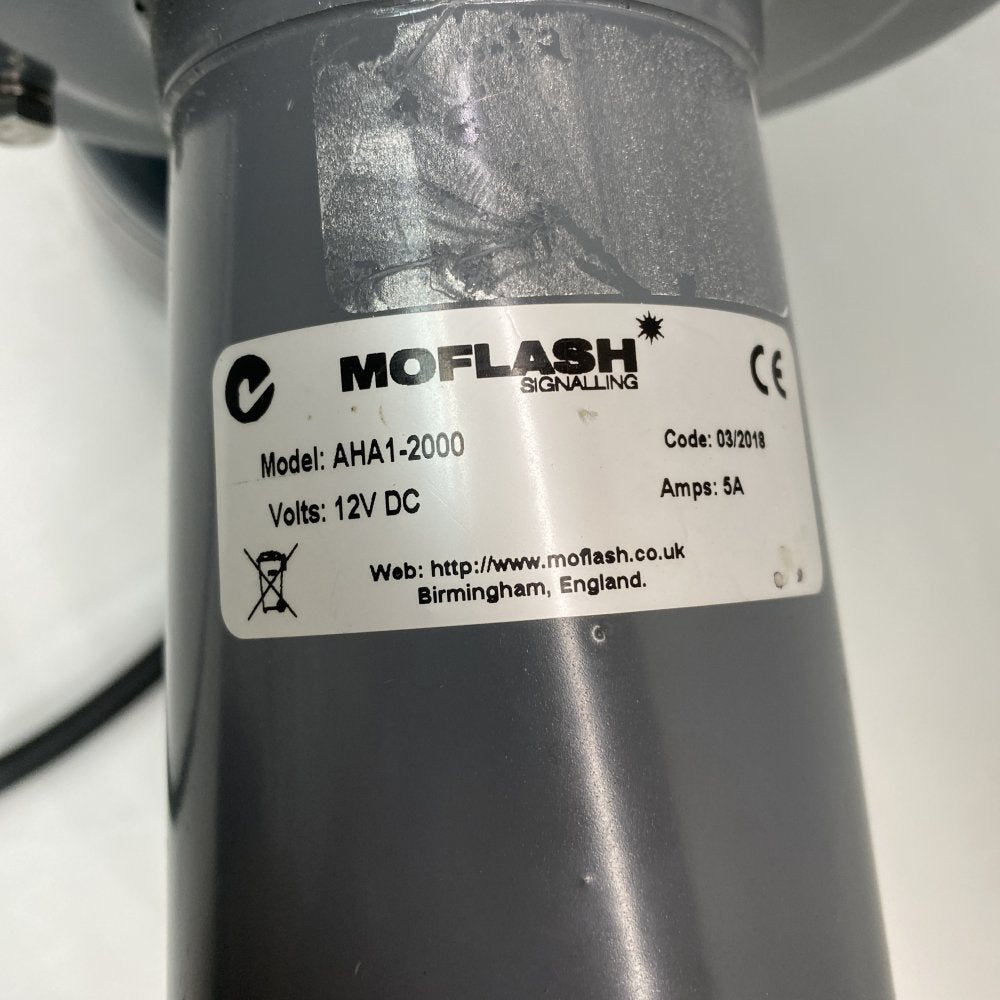 Industrial Siren Horn 12V DC 5A 3-Pin Moflash AHA1-2000 High Decibel