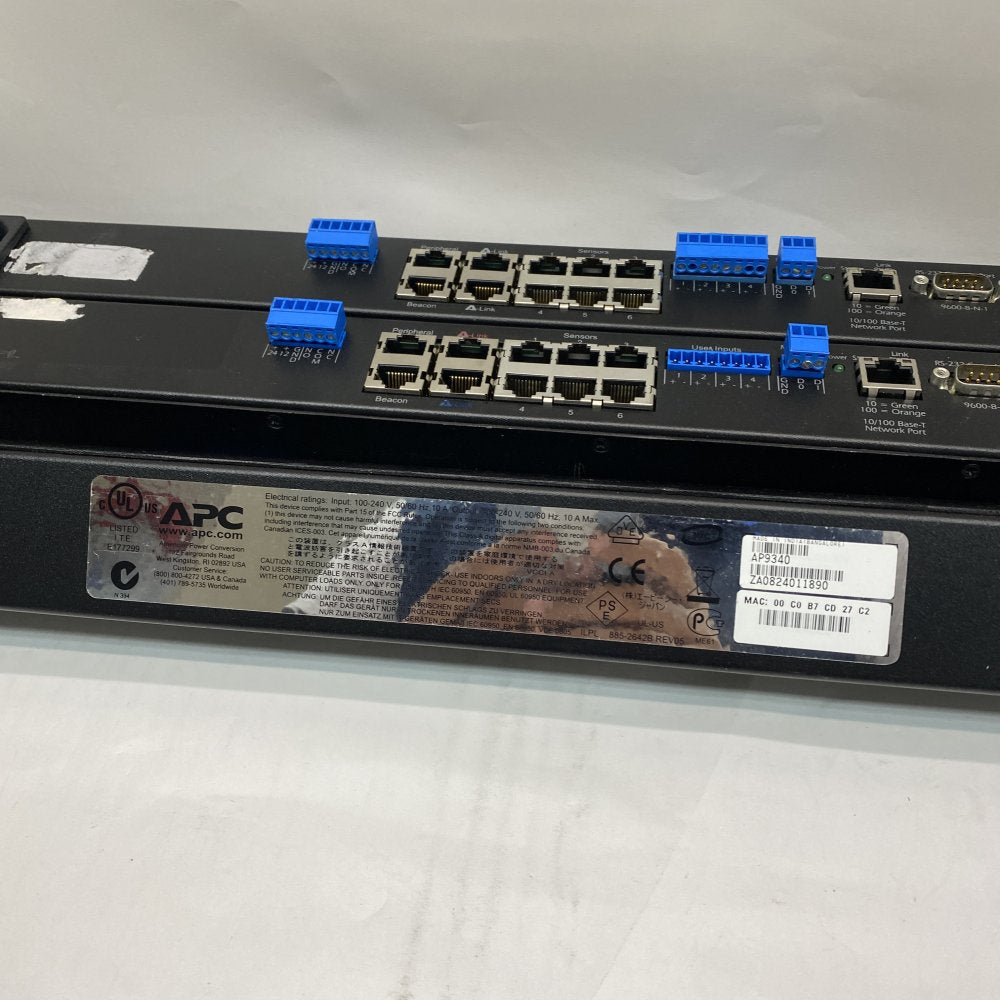 Professional Ethernet Temp Humidity Monitor APC AP9340 Black 1U Rack