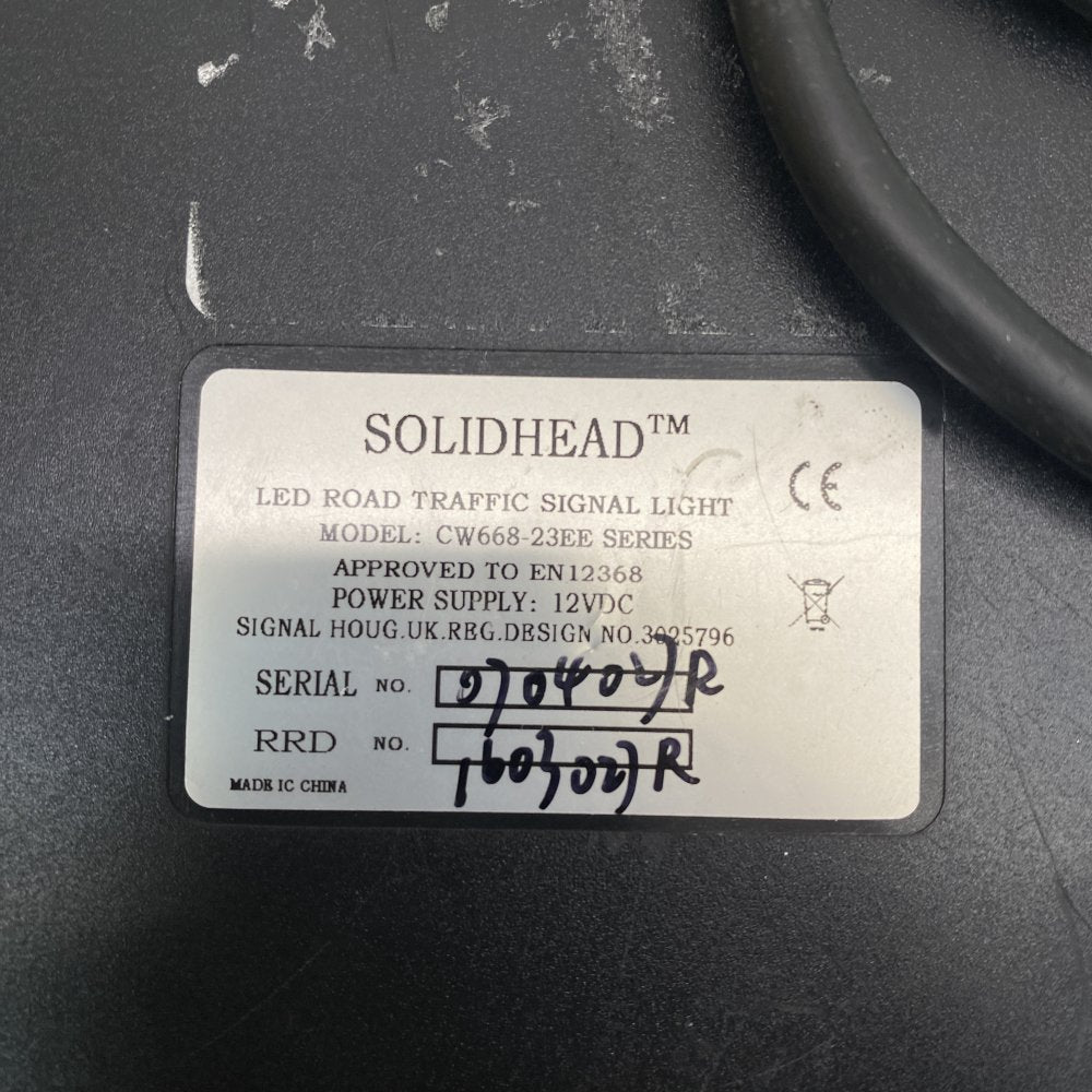 Solidhead CW668-23EE LED RED Traffic Signal 12VDC 200mm Weather-Resistant
