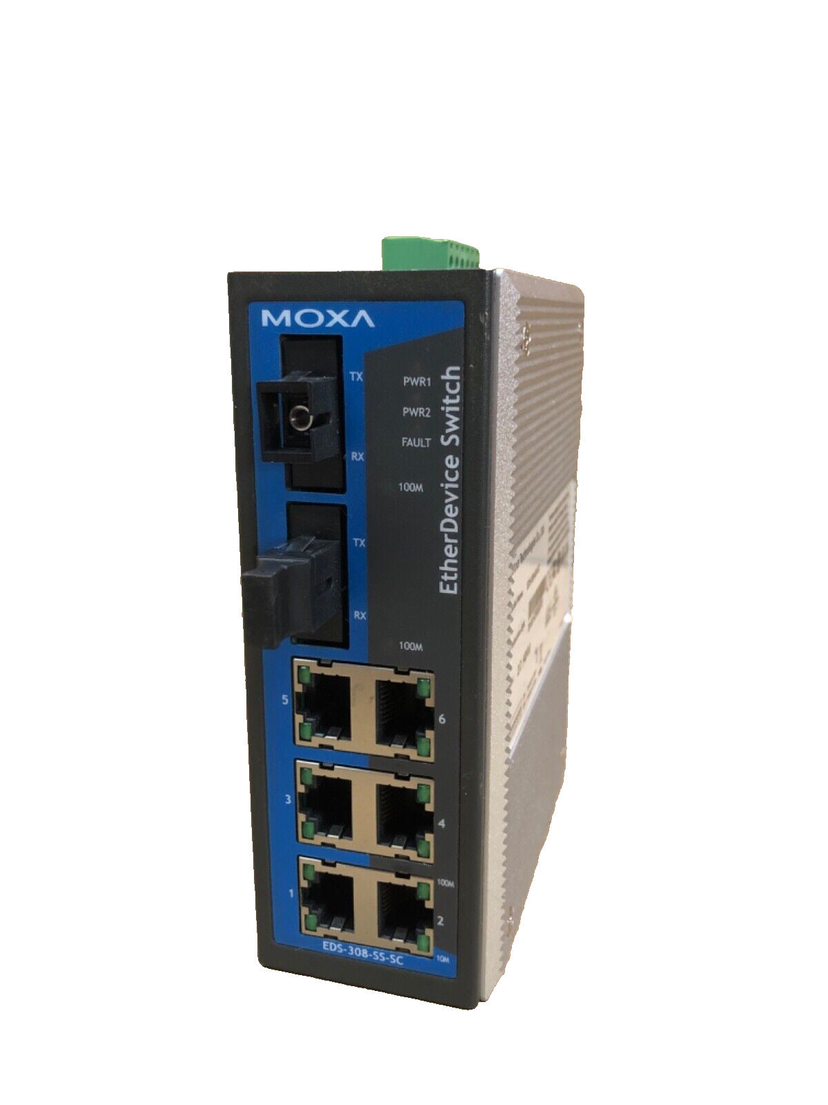 Industrial Ethernet Switch, Moxa EDS-308, 6-Port 10/100, Unmanaged