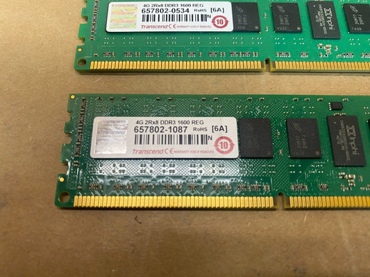 Transcend 32GB (8x4GB) DDR3 1600MHz RAM 2Rx8 Tested Good Memory Kit