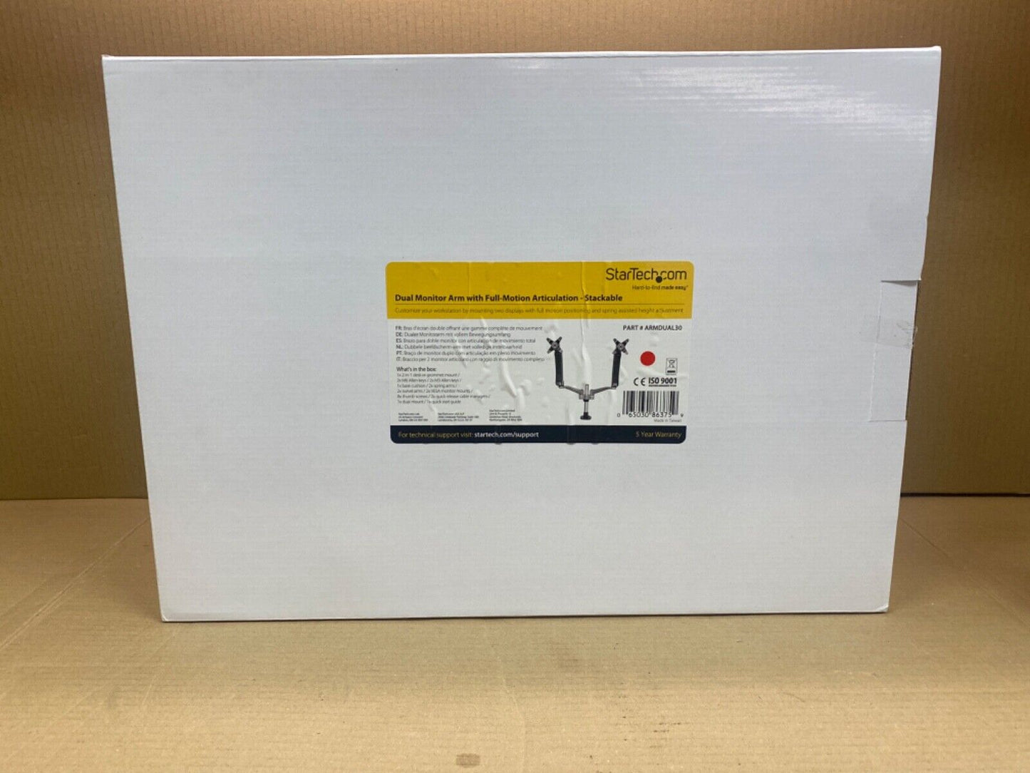 StarTech Full-Motion Articulating Desk Monitor Arm, Stackable Design
