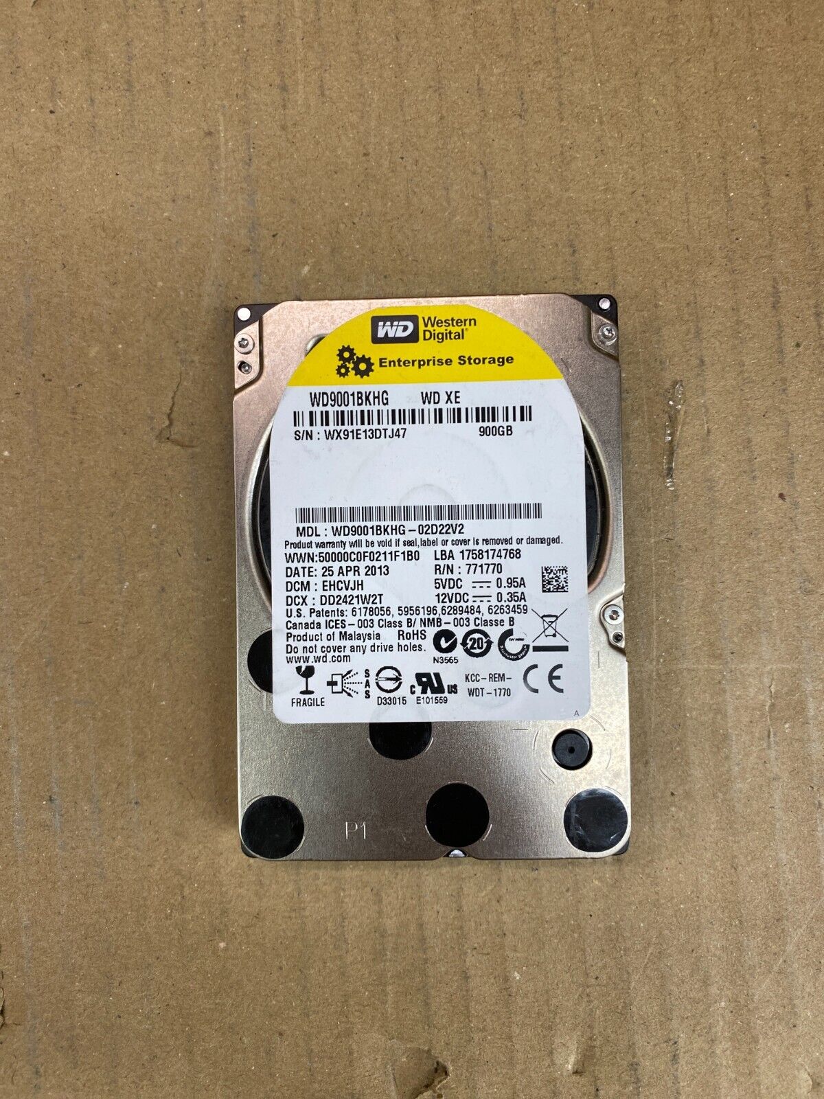 Enterprise Dual-Drive SAS Server HDD WD XE 900GB 10K RPM 2.5" 24/7 Operation