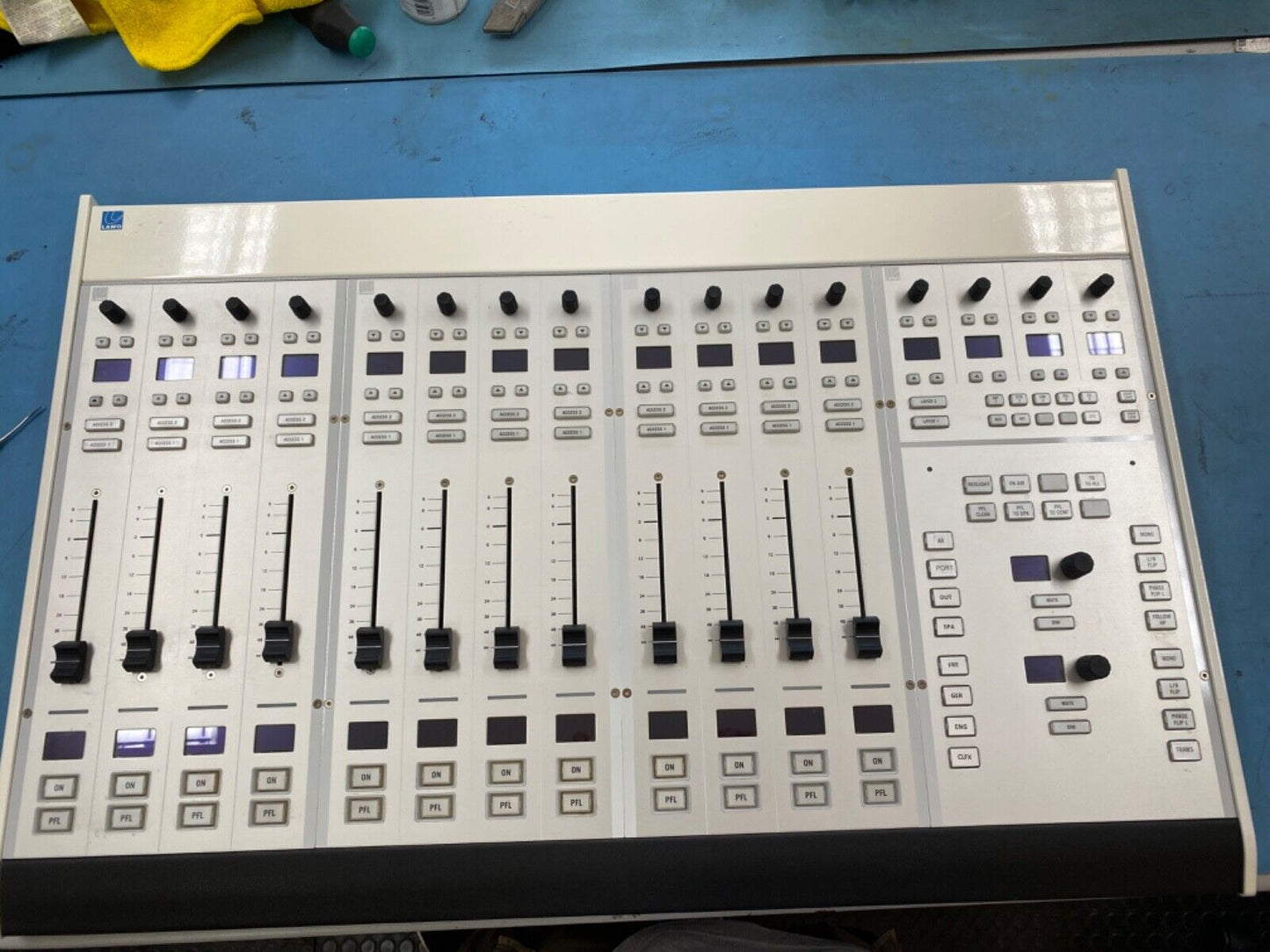 Broadcast 12-Channel Lawo Ruby Pro Audio Mixing Console Motorized Faders