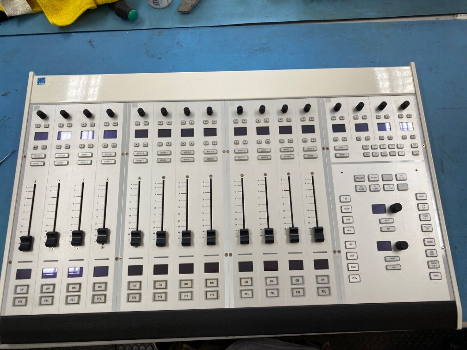 Broadcast 12-Channel Lawo Ruby Pro Audio Mixing Console Motorized Faders