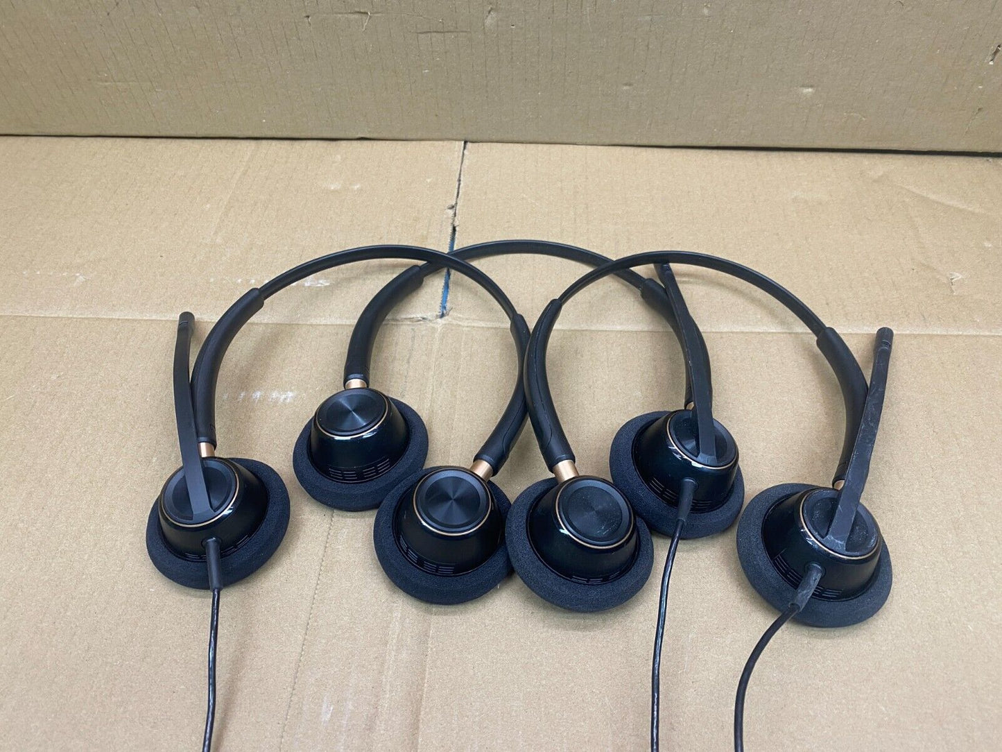 Plantronics Noise-Cancelling Headset HW520 Duo Mic Wired Black (3 Units)