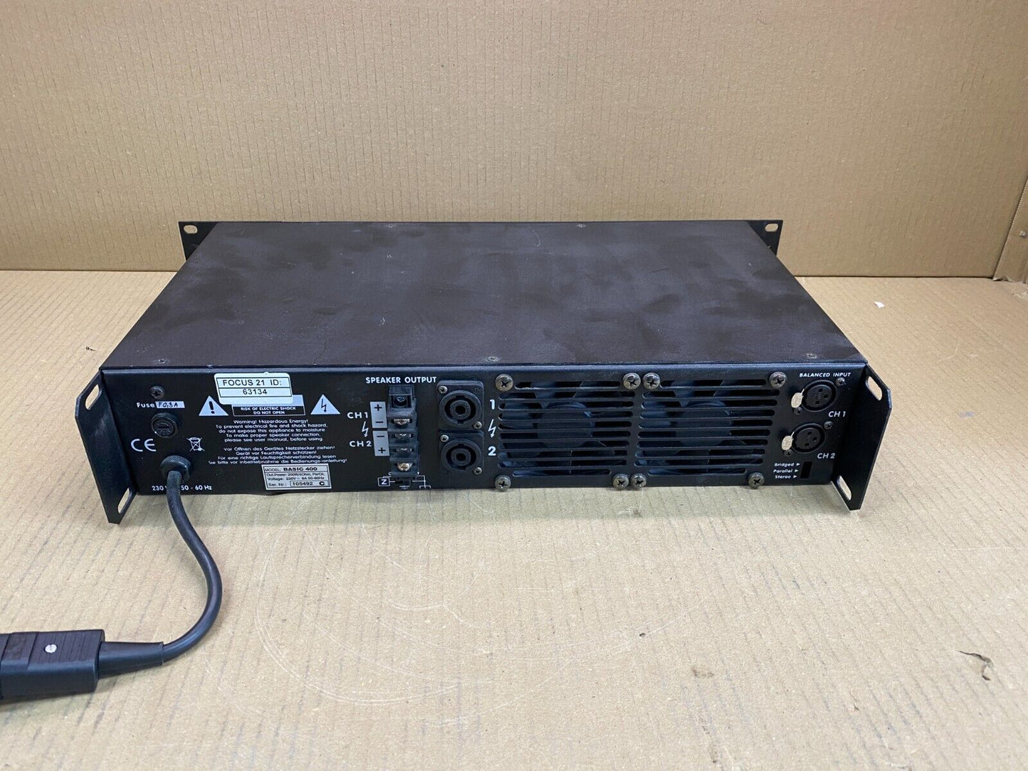 Bittner Basic 400 Stereo Amplifier XLR Inputs Speakon Connections