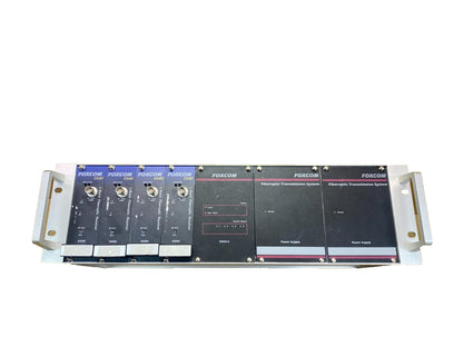 Foxcom 8-Slot Rackmount Chassis w/ 4x Gold L-Band Receivers 85080 Used