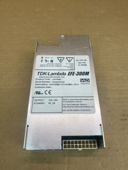 Industrial AC/DC Power Supply, 12V 25A TDK-Lambda EFE300M, 300W, High Efficiency