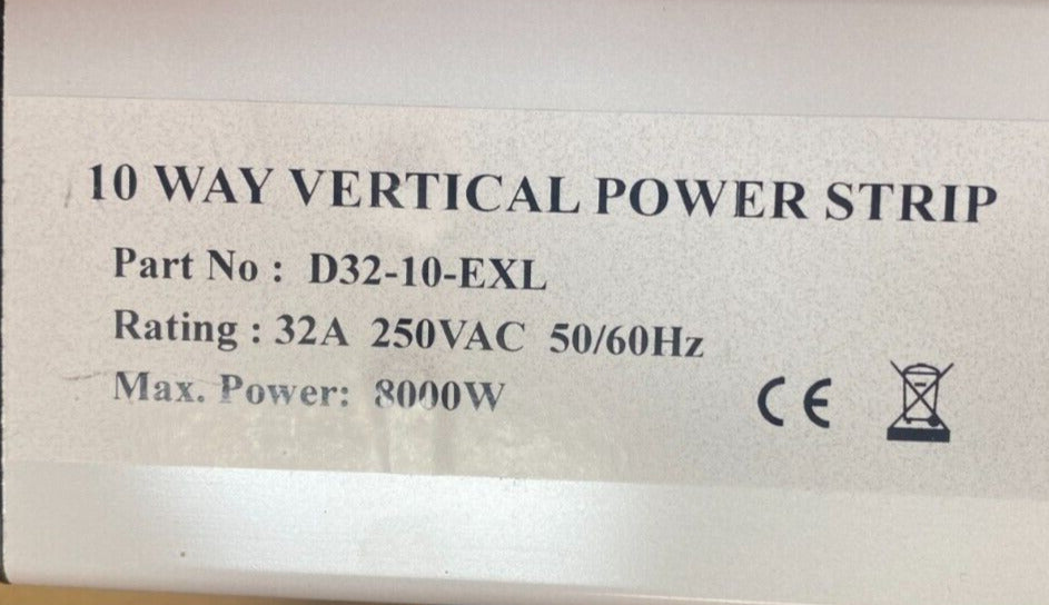 Vertical Power Distribution Unit 10-way Excel D32-10-EXL Rack-mount