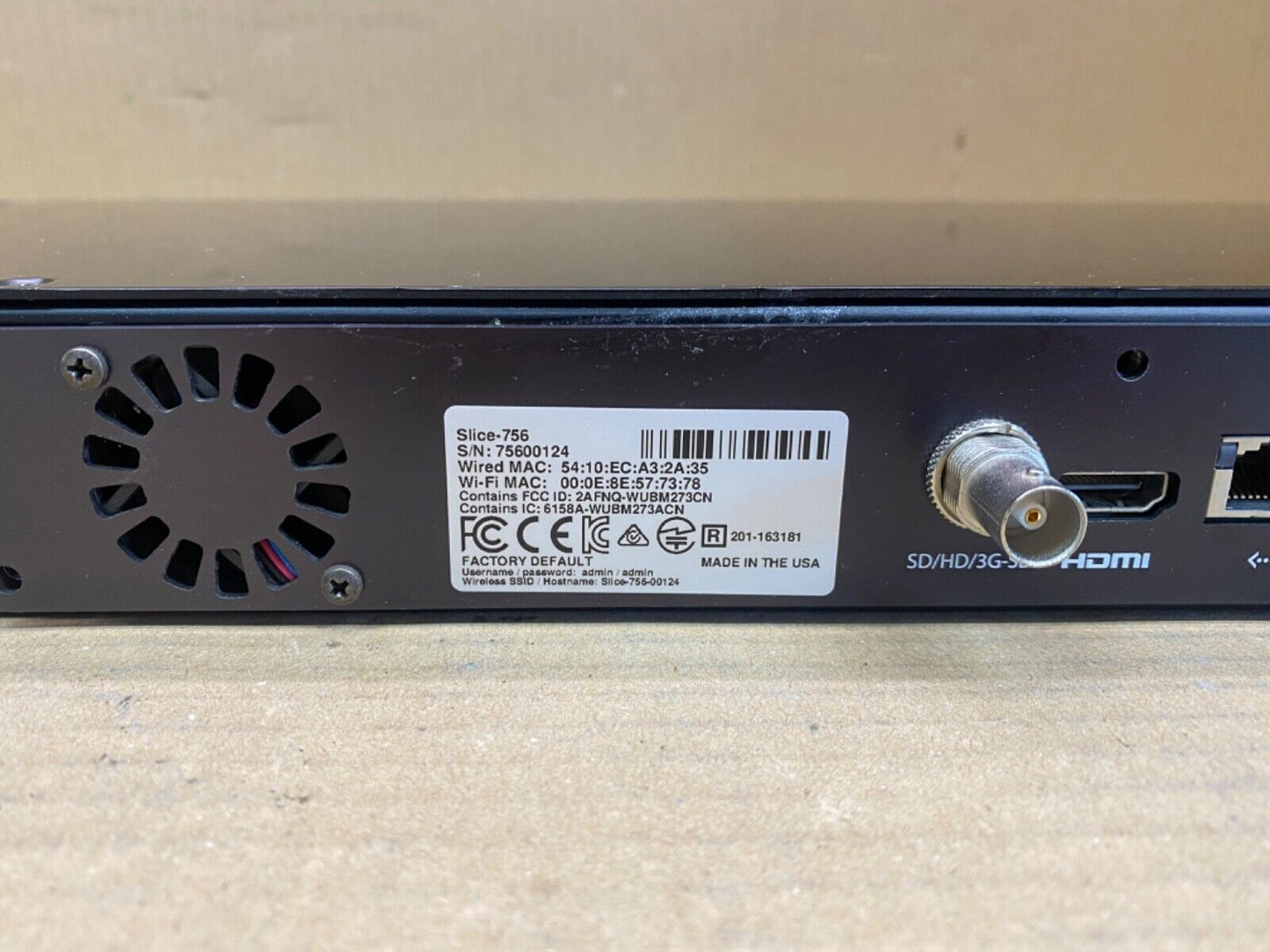 Teradek Encoder Professional HEVC H.265   SLICE-756 SDI HDMI Rack-mount 1080p