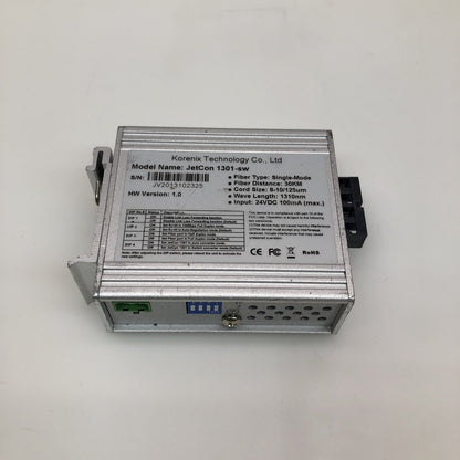 Industrial Fiber Media Converter Fast Ethernet SC RJ45 Korenix JetCon 1301