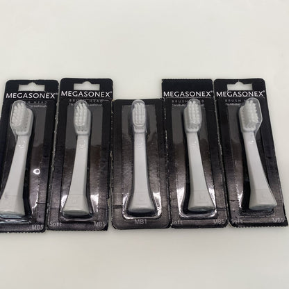 Ultrasonic Toothbrush Heads Megasonex MB5 MB1 Soft Bristles Pack of 5